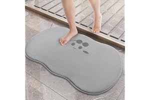 SITAYAKUMA Alfombra Antideslizante Baño, 40x60cm Tapete Baño Microfibra Suelo Suave y Cómoda, Alfombrilla Lavable con Espuma de Memoria y Rapida Absorción Secado para Dormitorio/Pasillo/Cocina - Gris