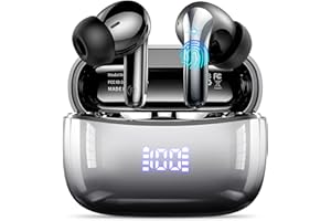 WEURGHY Auriculares Inalámbricos Bluetooth, Auriculares Bluetooth 5.3 con 4 HD Mic HiFi Estéreo, Auriculares Inalámbricos con Reducción de Ruido ENC, 50H con Graves, Control Táctil, Ajuste Cómodo, Tipo-C