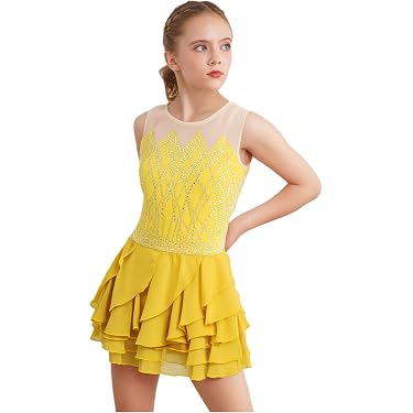 Vestito Ballerina Bambina Tutu Ballerina Body Ginnastica Artistica Ragazza Senza Maniche Vestiti Danza Classica da Balletto Leotards Dancewear Abito da Ballo Saggio 1-14 Anni