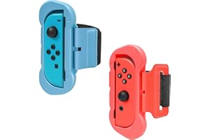 FYOUNG Wrist Straps for Just Dance 2026 2025 2024 2023 2022, 2 Pack Adjustable Elastic Wrist Bands for Zumba Compatible with Nintendo Switch 1/OLED - Blue/Red
