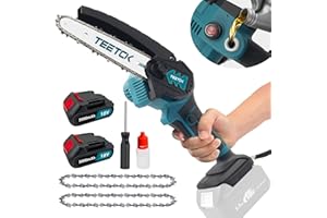TEETOK Mini Chainsaw Cordless 6-Inch Handheld Chainsaw for Makita 18V Battery Portable Electric Chainsaw Courtyard Garden Household Tree Branch Trimming (2PCS 3.0Ah Battery)