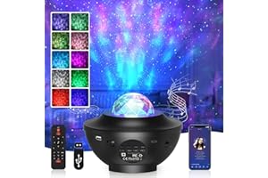 DENGBABA Galaxy Projector, Star Ocean Wave Night Light Projector with Remote Control Timer Music USB Bluetooth Speaker Starry Sky Colour Changing LED Lamp for Baby Kids Ceiling Decor Bedroom