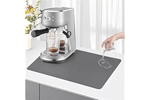 KITCHENRAKU Tappetino macchina caffe 40x30cm, scolapiatti da cucina assorbente, tappeto lavandino, tappetino scolapiatti da cucina (Grigio S)