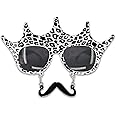 Pohotobooth Props Ltd Leopard Print Crown Fun Sunglasses With Moustache