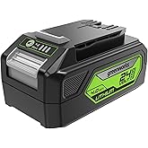 Greenworks 24V Battery. Original Greenworks Rechargeable Powerful Battery. Suitable for All 24V Garden Tools. 4 Ah Lithium-Io