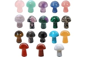 Heilung Kristall,Biluer 18 Stück Edelsteine für Liebhaber Kristalle Steine Kristall Heilstein Glücksbringer Bunte Steine Heilung für Meditation Energieausgleich Balancing Valentinstag (2cm Pilz)