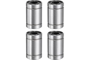 sourcing map 4Pcs LM6UU Linear Bearing 6mm Bore 12mm OD 19mm Length Linear Ball Bearings Double Side Rubber Sealed Bearing Steel for CNC Machine 3D Printer Food Packaging Machine