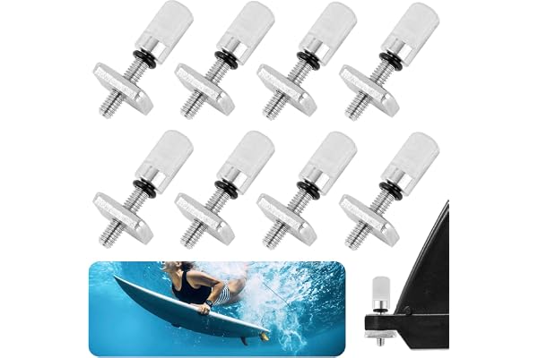 8 stycken SUP finskruvar surfbräda, skruvar, 316 rostfritt stål, surfbrädeskruvar, surfbräda, fenskruv, longboard, finskruvar, universal, sup-fin-tillbehör för single fin-paddle board fin box