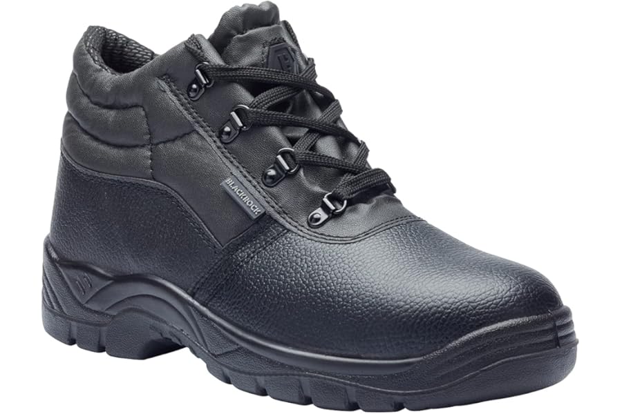 Blackrock Chukka Work Boots, Safety Boots, Safety Shoes, Steel Toe Cap, Mens Womens Ladies, Work Shoes, Black, Gardening, Lightweight, Leather, Wide Fit, Non Slip, On Site - Size 10