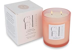 CNFN Wildflower Scented Candle - Made with 100% Coconut Wax - Long Burning Candles - 40 Hrs - 400g - Large Candle - Double Wick, Perfect Scented Candle Gifts for Women