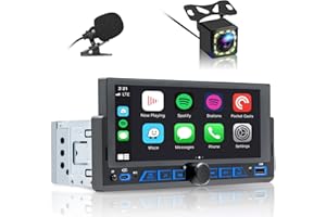 XVDXVC Autoradio 1 DIN Compatibile con Wireless Carplay & Android Auto,6.86 Pollici Touchscreen Stereo Auto Bluetooth con Schermo,Radio Auto con Mirror Link/USB/AM/FM/Microfono,Supporta Telecamera Posteriore