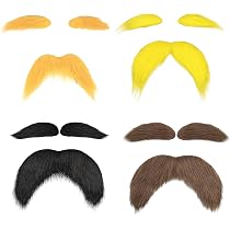 Set De Barba Y Cejas Falsas Adhesivas – Pelo Sintético, Talla única, Para Halloween, Carnaval Y Disfraces