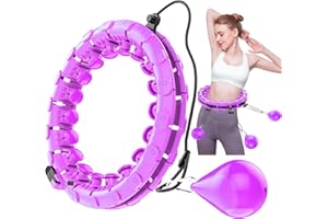 LEAFIA Cerceau Hula Hoop, Minceur Intelligent, Smart Cerceau de Fitness, avec Picots de Massage et 24 Pièces Réglable Amovibles, pour Débutants, Adultes, Enfants, Perte de Poids, Fitness, Massage, Gymnastique, Sport