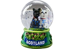 I LUV LTD Scottish Waterball Snow Globe with Dogs Design, Resin Figurine and Moulded Base