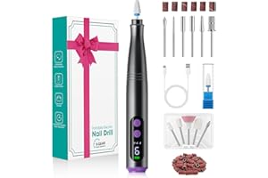 Fofile Nagelfräser Kabellos, 12 in 1 Elektrische Nagelfeile 9 Verstellbare Geschwindigkeit Fräser für Gelnägel Maniküre und Pediküre Set Elektrisch für Acrylnägel, Gelnägel Professionell Nail Drill