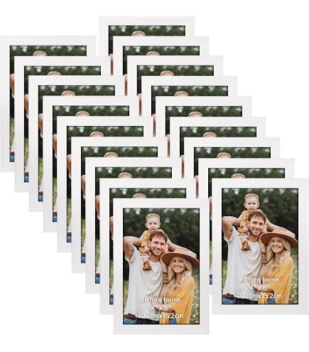 Lot De 12 Cadres Photo 10x15 Cm Noir - Présentation Horizontale Ou Verticale - Pour Mur Ou Bureau - Design Classique Sobre - 9