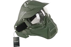 WISEONUS Paintball Maske Ausrüstung Airsoft Masken mit Schutzbrille Taktische Schutzmaske Full Face Zubehör für Softair Halloween CS Schießen Jagd Spiel