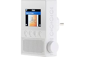 VR-Radio Steckdosen Radio WLAN: Steckdosen-Internetradio IRS-300 mit WLAN, 6,1-cm-Display, 6 Watt (Steckdosenradio mit Fernbedienung, Internet Steckdosenradio, Steckdose Schalter)