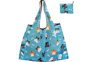 FenFang Borsa Spesa Pieghevole Grande, Borsa Della Spesa Riutilizzabile, Sacchetti per la Spesa Frutta di Stoffa, Borsa Shopper Tessuto, Shopping Tote Bag Ecologiche Lavabili, 56 X 67 cm