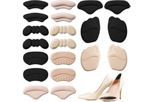 Halinuia 20 Pcs Coussinet Talon Chaussure 10 Styles Antidérapants Coussinet Chaussure Trop Grande Auto Adhésif Semelle Talon Coussinets Plantaires et pour Talons pour Protecteur de Soins des Pieds