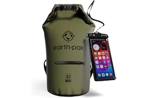 Earth Pak – Bolsa Impermeable con Funda Impermeable para teléfono móvil - Mantiene el Equipo seco para Kayak, Playa, Deportes, Rafting, Acampada, Senderismo y Pesca