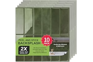 WoStick 10 stycken uppgradering tjockare 2,5 mm självhäftande plattor 3D självhäftande kakel kök bakvägg platta (30,5 x 30,5 cm)