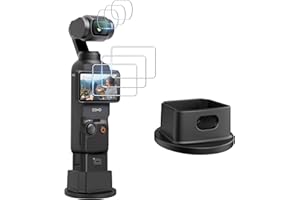 FiTSTILL Kit de protection d'écran pour DJI Osmo Pocket 3, protection d'objectif en verre optique 3 pièces + protection d'écran LCD en verre trempé 3 pièces + base en silicone accessoires DJI Pocket 3