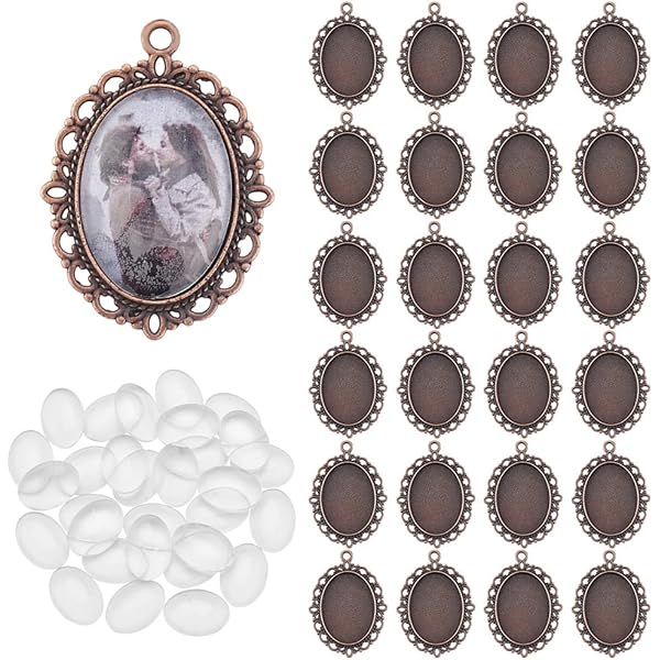 Broches De Cabujón Vintage PandaHall - 12 Piezas, 3 Colores, Base Ovalada Para Fotos O Gemas, Ideal Manualidades