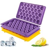 milano home Yuvarlak Buz K&uuml;p&uuml; Tepsisi - Dondurucu i&ccedil;in Buz K&uuml;p&uuml; Tepsileri (2, Sarı/Mor, 66 pCS)