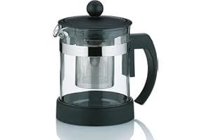 Kela 11457 théière en verre avec filtre amovible, 0,7 litres, 'Auron', Acier Inoxydable