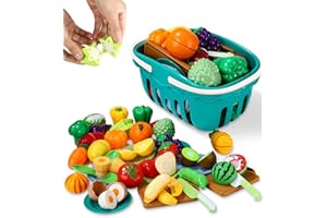 Fruits et Legumes Jouets,Jouets de Cuisine,Dinette Enfant,Divers Fruits et Légumes, Assiettes, Planches à Découper