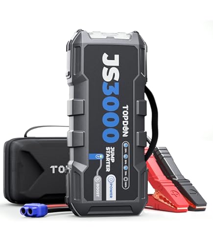 TOPDON JS2000Pro Arrancador De Baterias De Coche, 2500A Arrancador De Coches Portatil Para Motores Diesel De Hasta 8L De Gas/6L, Jump Starter Booster Baterias Con Cable De Arranque, Estuche EVA - Foto 10