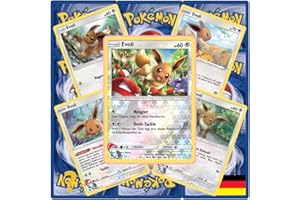 Cardicuno 5 Evoli Karten wie EIN Booster inkl. Reverse Holo (zufällig ausgewählt) Deutsch
