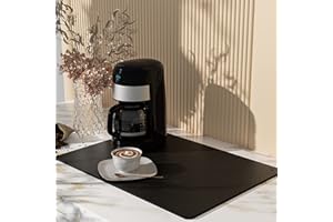 NOGSAY Gleitbrett Unterlage für Kaffeemaschine,Abtropfmatte Geschirr,Anti-Rutsch Silikonmatte Feuerfeste Tampermatte,Trockenmatte Matte für Kaffeevollautomat Mikrowelle Backofen Toaster (L: 50x60x0.4cm)