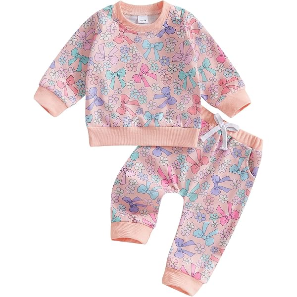 JIAMY Ensemble Sweat-shirt + Pantalon Bébé Fille - Manches Longues Printemps/automne - Taille 3-24 Mois