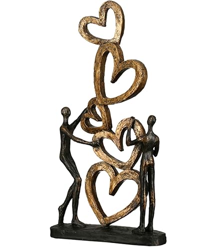 Scultura Decorativa 'Save The World' In Resina - Tre Mani Su Globo, Colori Bronzo/grigio/nero, Altezza 19 Cm