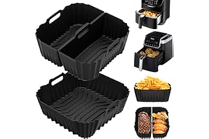 HLEIUKT 19-23CM Accessoire Air Fryer, Moule Silicone Air Fryer pour NINJA MAX PRO 6,2 L, Philips 6,2L, COSORI 5,5L/6,0L, Doublures Silicone pour Friteuse Air, Micro-ondes, Four, Four