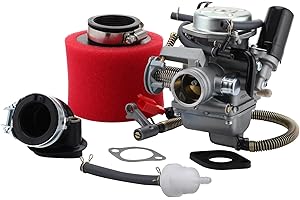 GOOFIT PD24 24mm Carburetor 42mm Air Filter Intake Manifold Replacement for GY6 125cc 150cc 152QMI 157QMJ Go Kart Scooter
