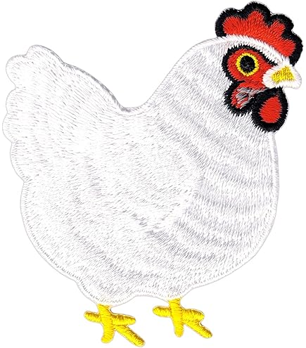 Haan Gockel Vogel Boerderij Patch om op te strijken of op te naaien, strijkplaatje voor kleding, geborduurde strijkpatch applicatie, afmeting 7 x 9 cm
