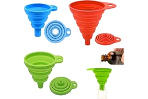 GAAINES 3 Pcs Funnels for Filling Bottles or Containers,Silicone Kitchen Small Funnels for Filling Bottles,Foldable Funnel Kitchen,Mini Funnel for Water Bottle Oil Liquid Powder Transfer