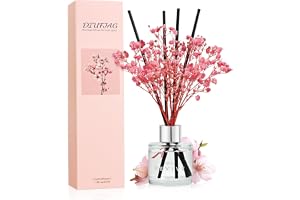 DIUFJAG Körsbärsblomma doftspridare, 8 doftpinnar körsbär blomma rumsdoft för sovrum badrum kontor dekoration 50 ml
