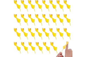 Fuyamp 30 Pcs Slingshot Chicken Stretchy Flying Chickens Flick Toy, Sticky Rubber Chickens Flying Chicken Sling Flick Chicken Slingshot Stretchy Chicken Toy Gifts for Kids
