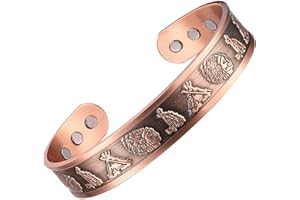MagEnergy Kupferarmband Für Herren, Ultra-Stärke Magnetarmband mit 3500 Gauss-Magneten, 99,9% Reines Kupfer, Verstellbare Schmuck-Geschenkbox (Kupfer-Amerikanische Ureinwohner Muster)