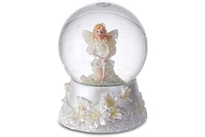 IMPEXIT Schneekugel, Fee, Kunstharz, 6/5/4,5 cm, Weiß