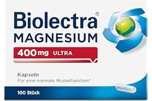 Biolectra Magnesium 400 mg Ultra Kapseln 100 Stück: Für eine normale Muskelfunktion bei erhöhtem Bedarf, Magnesium Kapseln, hochdosiert