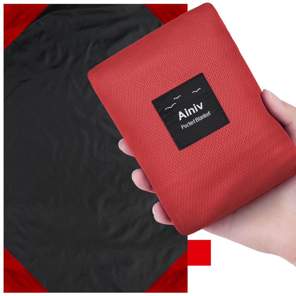 Ainiv Mini Coperta da Picnic Tascabile, 200 x 210 cm, Ultraleggero Coperta da Spiaggia Portatile Tappetino da Picnic Pocket Portatile Tappetino da Spiaggia per Campeggio, Trekking, Montagna, Viaggi