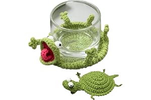 Funny Animal Crochet Coaster, Handgjord Crochet Lizards Coaster, Animal Stickad Mugg Matta för bordsskydd, Skrivbordsdekorati