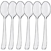 Reusable Transparent Spoons, High Strength Cutlery, Reusable for Birthday Activities, Parties, Buffets, Weddings, Catering, B