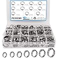 PEROMI 170 Pcs PEX Cinch Clamps Ring, 11 Sizes 1/4-1 Inch Stainless Steel Single Ear Stepless Hose Clamps Assortment Kit for Water Pipe, Plumbing and Automotive Use