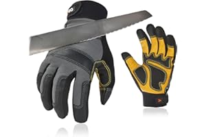 Vgo... Rękawice robocze Antykorty EN388 Poziom C A3, Rękawiczki męskie odporne na przecięcie 360° do cięcia pilarki policyjnej straży antywibracyjnej